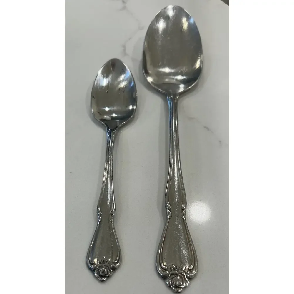 Vtg Oneida ARBOR ROSE/TRUE ROSE Stainless 1881 Rogers Ltd Serving & Small‎ Spoon